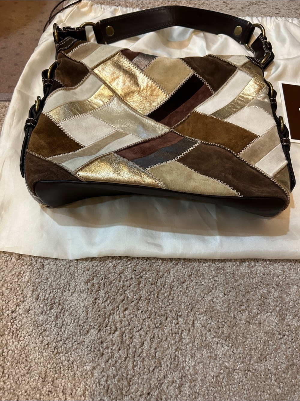 Coach Patchwork Hobo Bag - Brown, Gold & Cream - Picture 13 of 13